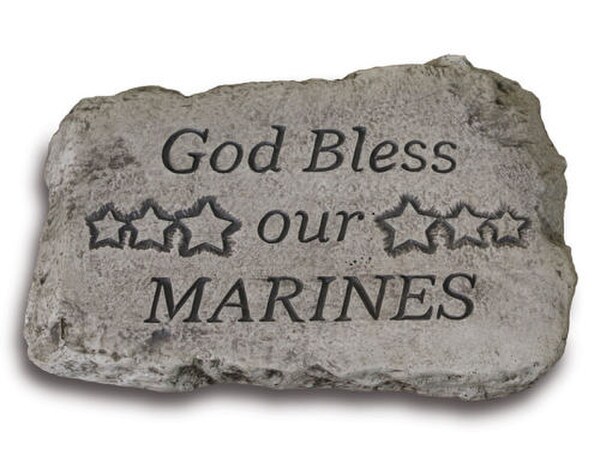 God Bless Our Marines Garden Stone Soldier Stars Memorial War